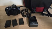 Olympus e-620 met batterijlader, batterijen en CF