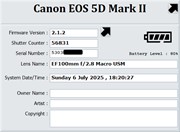 Canon EOS 5D Mark II (<57000 clicks)